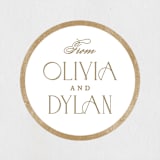 "Timeless glimmer" - Rehearsal Dinner Favor Stickers in Champagne by Creo Study - Front