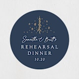 "Forest Stars" - Rehearsal Dinner Favor Stickers in Navy by Becky Nimoy - Front