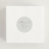 "Festive Leafy Frame" - Rehearsal Dinner Favor Stickers in Latte by Jackie Crawford - In Use
