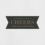"Cheers" - Rehearsal Dinner Favor Stickers in Smoke by Sara Hicks Malone - Front
