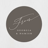 "Flowy Script" - Rehearsal Dinner Favor Stickers in Hydrangea by letterfix - Front