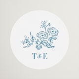 "Lavender fields" - Rehearsal Dinner Favor Stickers in Cerulean by Tamara Hilje - Front