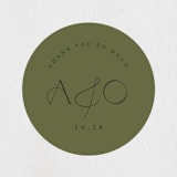 "Annie" - Rehearsal Dinner Favor Stickers in Sage by Stephanie Hawkes - Front