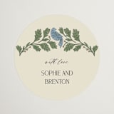 "birdies" - Rehearsal Dinner Favor Stickers in Bluebird by Jen Owens - Front