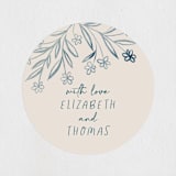 "Sketched Dinner" - Rehearsal Dinner Favor Stickers in Mist by Petra Kern - Front