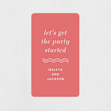 "Party Started" - Rehearsal Dinner Favor Stickers in Flamingo by Kaydi Bishop - Front