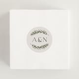 "Rosemary sprig" - Rehearsal Dinner Favor Stickers in Rosemary by Erin Deegan - In Use