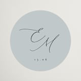 "Corner" - Rehearsal Dinner Favor Stickers in Sky by Kelly Schmidt - Front