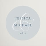 "Empire" - Rehearsal Dinner Favor Stickers in Dusty Blue by Jennifer Postorino - Front