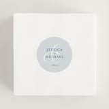 "Empire" - Rehearsal Dinner Favor Stickers in Dusty Blue by Jennifer Postorino - In Use