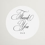 "Traditionalist" - Rehearsal Dinner Favor Stickers in Snow by Sarah Brown - Front