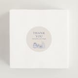 "Table feast" - Rehearsal Dinner Favor Stickers in Balmy Blue by Sabrin Deirani - In Use