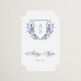 "watercolor flowers crest" - Rehearsal Dinner Favor Stickers in Dusty Blue by Cass Loh - Front