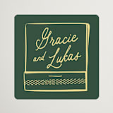 "Matchbooks" - Rehearsal Dinner Favor Stickers in Vetiver by Jennifer Lew - Front