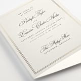 "Traditionalist" - Wedding Programs in Snow by Sarah Brown - Detail