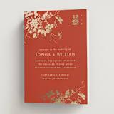 "Abstract Flora" - Wedding Programs in Lava by Stellax Creative - Front