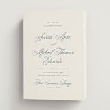 "Empire" - Wedding Programs in Dusty Blue by Jennifer Postorino - Front
