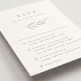 "Leaves" - Foil-Pressed Multi-Event RSVP Cards in Moss by Kelly Schmidt - Detail