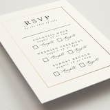 "Gilded frame" - Foil-Pressed Multi-Event RSVP Cards in Pearl by Nicole Walsh - Detail