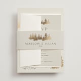 "Vista" - Foil-Pressed Multi-Event RSVP Cards in Fallen Snow by Robin Ott - Assembled with Belly Band