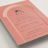 "Birds of Paradise" - Foil-Pressed Multi-Event RSVP Cards in Coral by Julie Hebert - Detail
