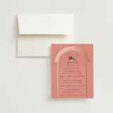 "Birds of Paradise" - Foil-Pressed Multi-Event RSVP Cards in Coral by Julie Hebert - RSVP with Envelope