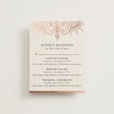 "Regal Mehndi" - Foil-Pressed Multi-Event RSVP Cards in Champagne Rose by Oma N. Ramkhelawan - Front