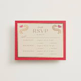"Indian garden" - Foil-Pressed Multi-Event RSVP Cards in Sindoor by Creo Study - Front