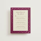 "Amber Palace" - Foil-Pressed Multi-Event RSVP Cards in Garnet by Chris Griffith - Front