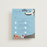 "kimono" - Foil-Pressed Multi-Event RSVP Cards in Ocean by Elly - Front