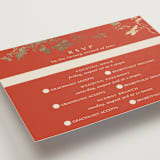 "Abstract Flora" - Foil-Pressed Multi-Event RSVP Cards in Lava by Stellax Creative - Detail