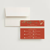 "Abstract Flora" - Foil-Pressed Multi-Event RSVP Cards in Lava by Stellax Creative - RSVP with Envelope