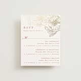 "Double Peony" - Foil-Pressed Multi-Event RSVP Cards in Ruby by Janean Hinger - Front