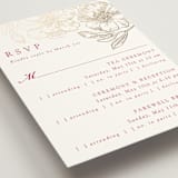 "Double Peony" - Foil-Pressed Multi-Event RSVP Cards in Ruby by Janean Hinger - Detail