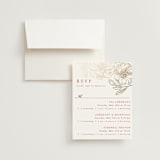 "Double Peony" - Foil-Pressed Multi-Event RSVP Cards in Ruby by Janean Hinger - RSVP with Envelope