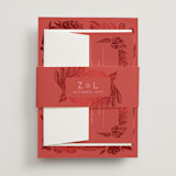 "Fiery" - Foil-Pressed Multi-Event RSVP Cards in Ruby by Ghia Designs - Assembled with Belly Band