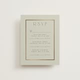"Floral Tribute" - Foil-Pressed Multi-Event RSVP Cards in Moss by Chris Griffith - Front