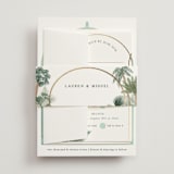 "The Greenhouse" - Foil-Pressed Multi-Event RSVP Cards in Seagreen by Elly - Assembled with Belly Band