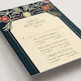 "Gilded Tapestry" - Foil-Pressed Multi-Event RSVP Cards in Midnight Garden by Simona Camp - Detail