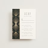 "Deco pattern" - Foil-Pressed Multi-Event RSVP Cards in Onyx by Ana de Sousa - Front