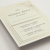 "deco arch" - Foil-Pressed Multi-Event RSVP Cards in Fir by Kindred Fields - Detail