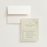 "deco arch" - Foil-Pressed Multi-Event RSVP Cards in Fir by Kindred Fields - RSVP with Envelope