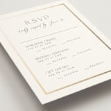 "Regal" - Foil-Pressed Multi-Event RSVP Cards in Porcelain by Nicole Walsh - Detail