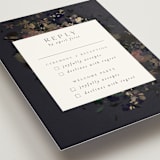 "Vintage Rose Garden" - Foil-Pressed Multi-Event RSVP Cards in Midnight by Grace Kreinbrink - Detail