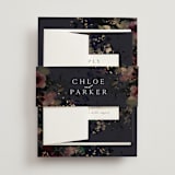 "Vintage Rose Garden" - Foil-Pressed Multi-Event RSVP Cards in Midnight by Grace Kreinbrink - Assembled with Belly Band