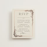 "Trailing Vines" - Foil-Pressed Multi-Event RSVP Cards in Almond by Erin L. Wilson - Front