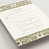 "Inlay Frame" - Foil-Pressed Multi-Event RSVP Cards in Avocado by Katharine Watson - Detail