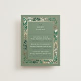 "Illuminated Storybook" - Foil-Pressed Multi-Event RSVP Cards in Evergreen by Alethea and Ruth - Front