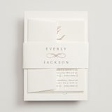 "Eternal" - Foil-Pressed Multi-Event RSVP Cards in Snow by Kaydi Bishop - Assembled with Belly Band