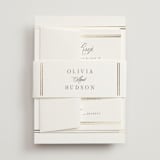 "Classic Elegance" - Foil-Pressed Multi-Event RSVP Cards in Pearl by Nicole Walsh - Assembled with Belly Band